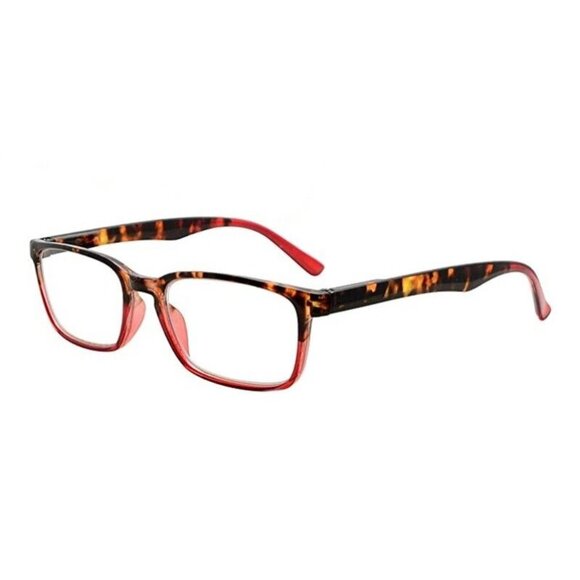 EyeKepper Rectangle 1.0 Red Tortoiseshell Fade Reading Glasses Reader G6 88206 - Picture 1 of 2